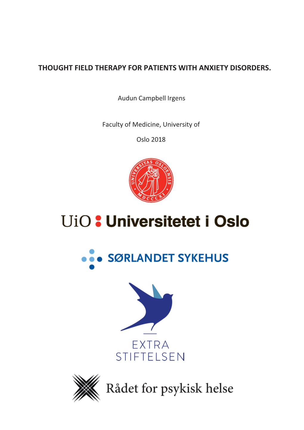 Thought Field Therapy for Patients with Anxiety