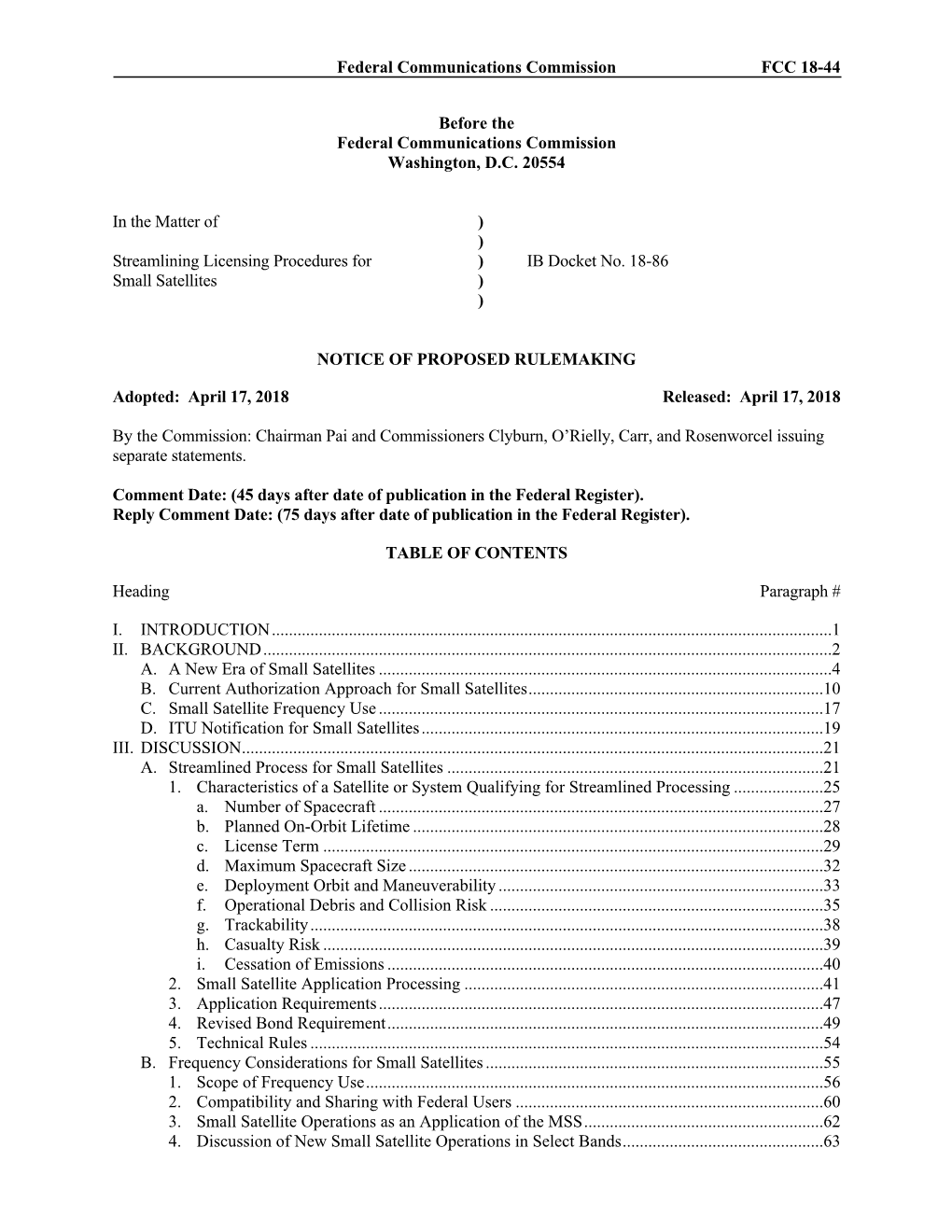 Notice of Proposed Rulemaking