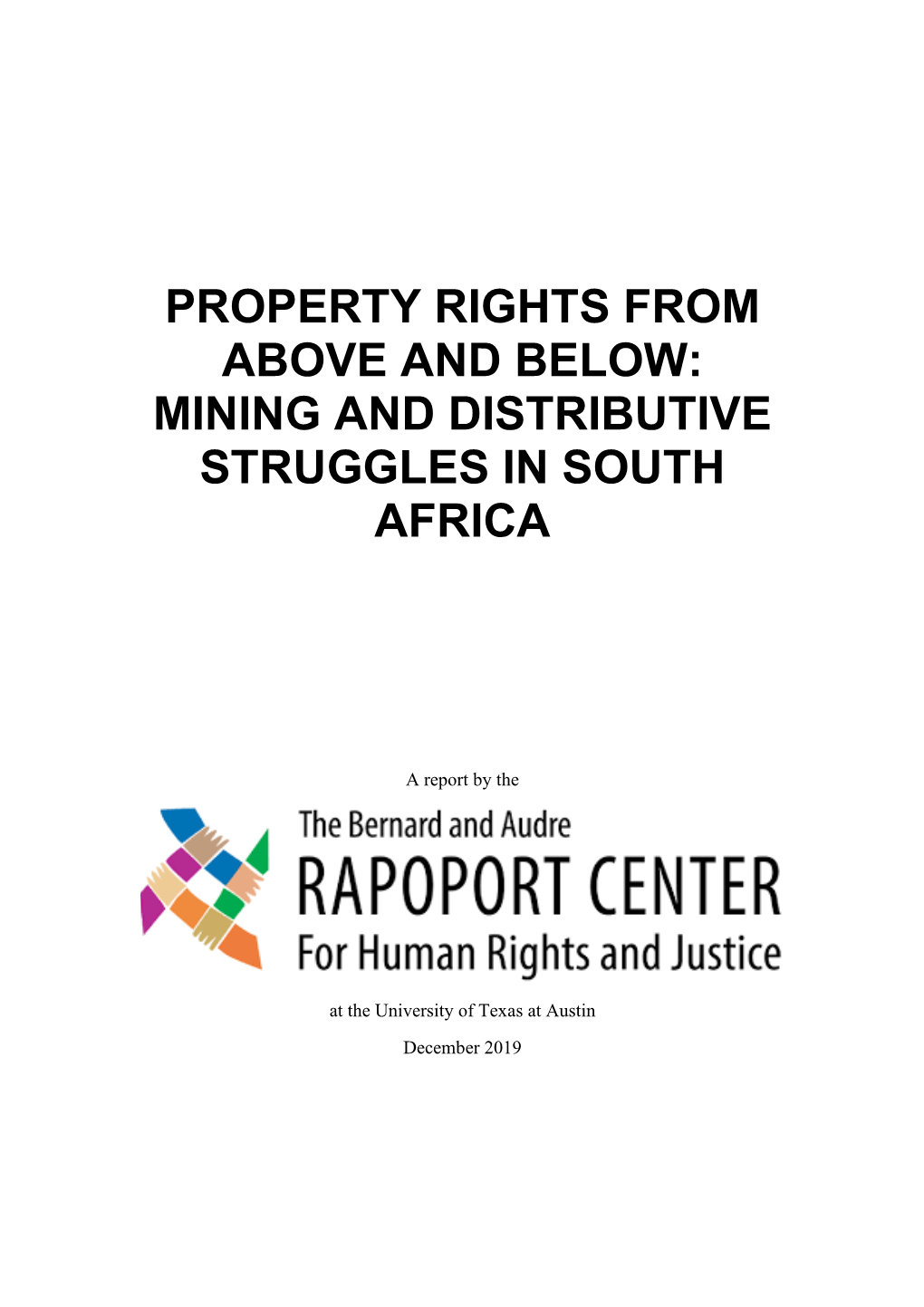 Mining and Distributive Struggles in South Africa