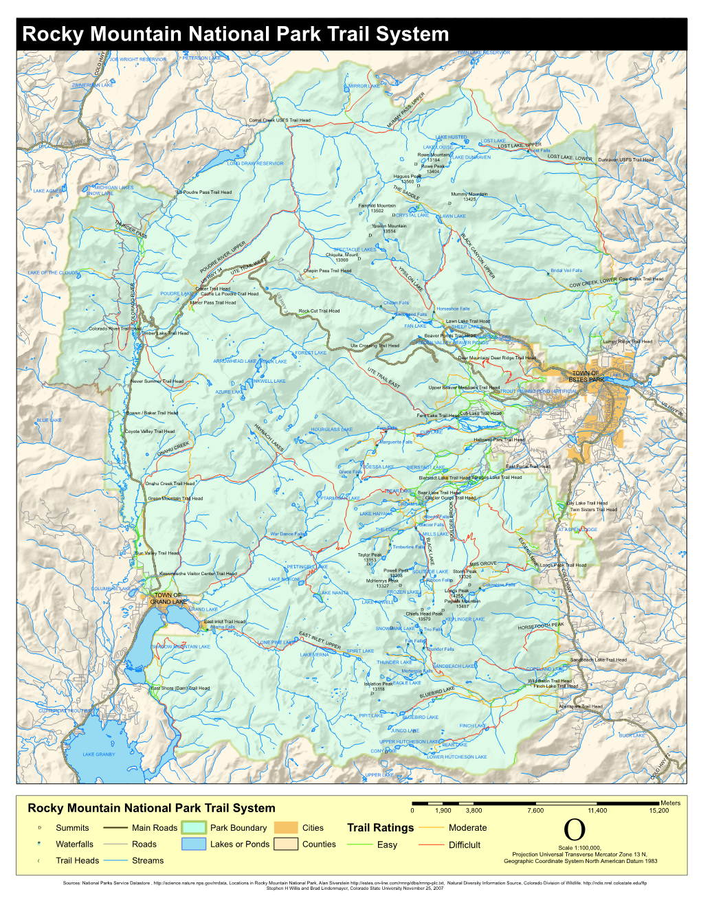 Rocky Mountain National Park Trail System