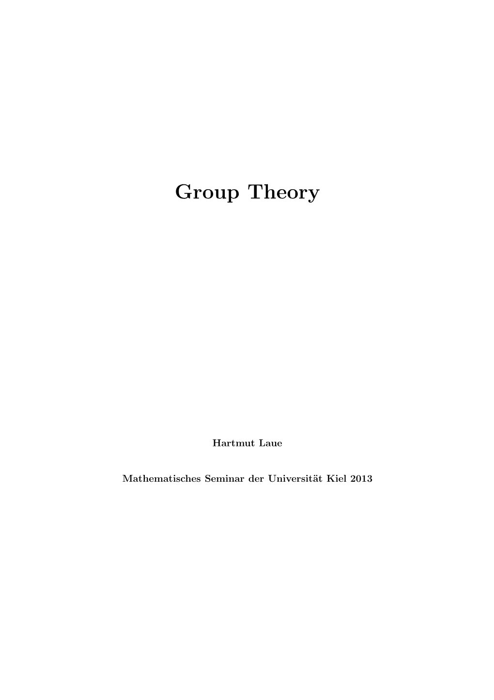 Group Theory