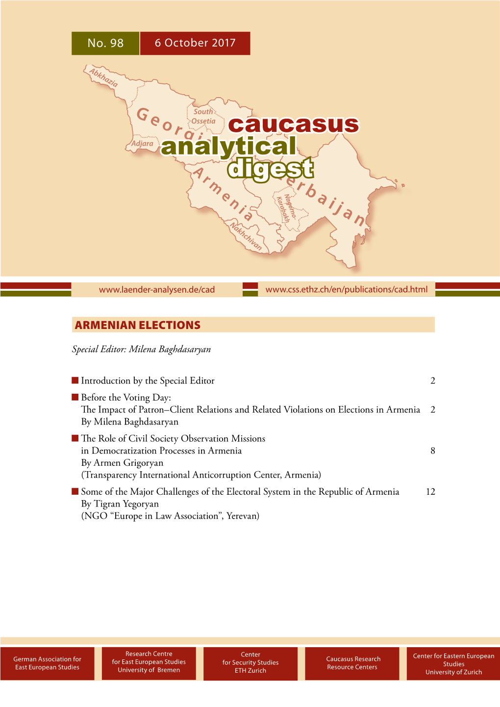 CAUCASUS ANALYTICAL DIGEST No. 98, 6 October 2017 2