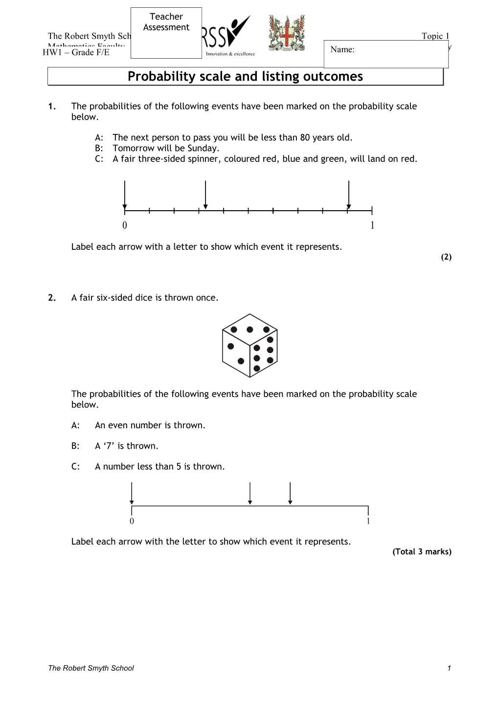 Homework on Co-Ordinates - Foundation