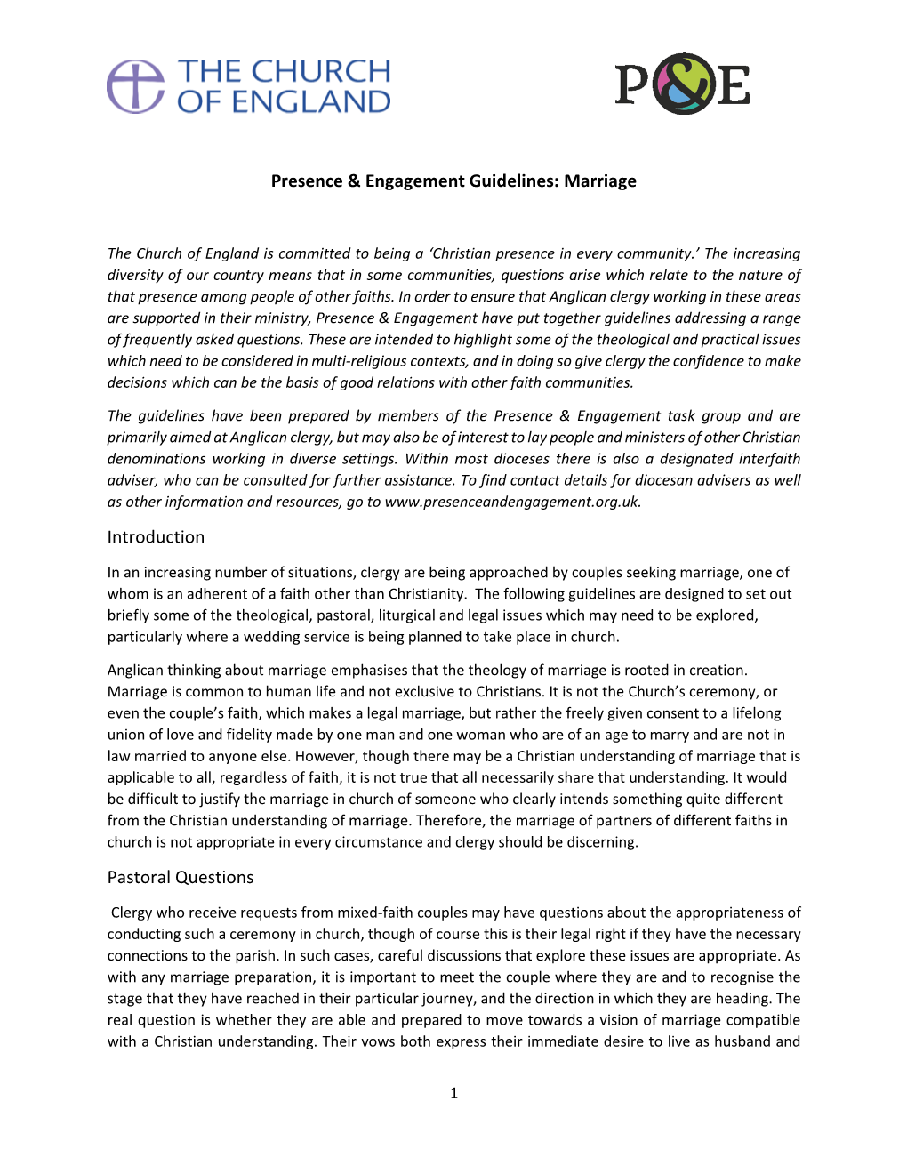 Presence & Engagement Guidelines: Marriage