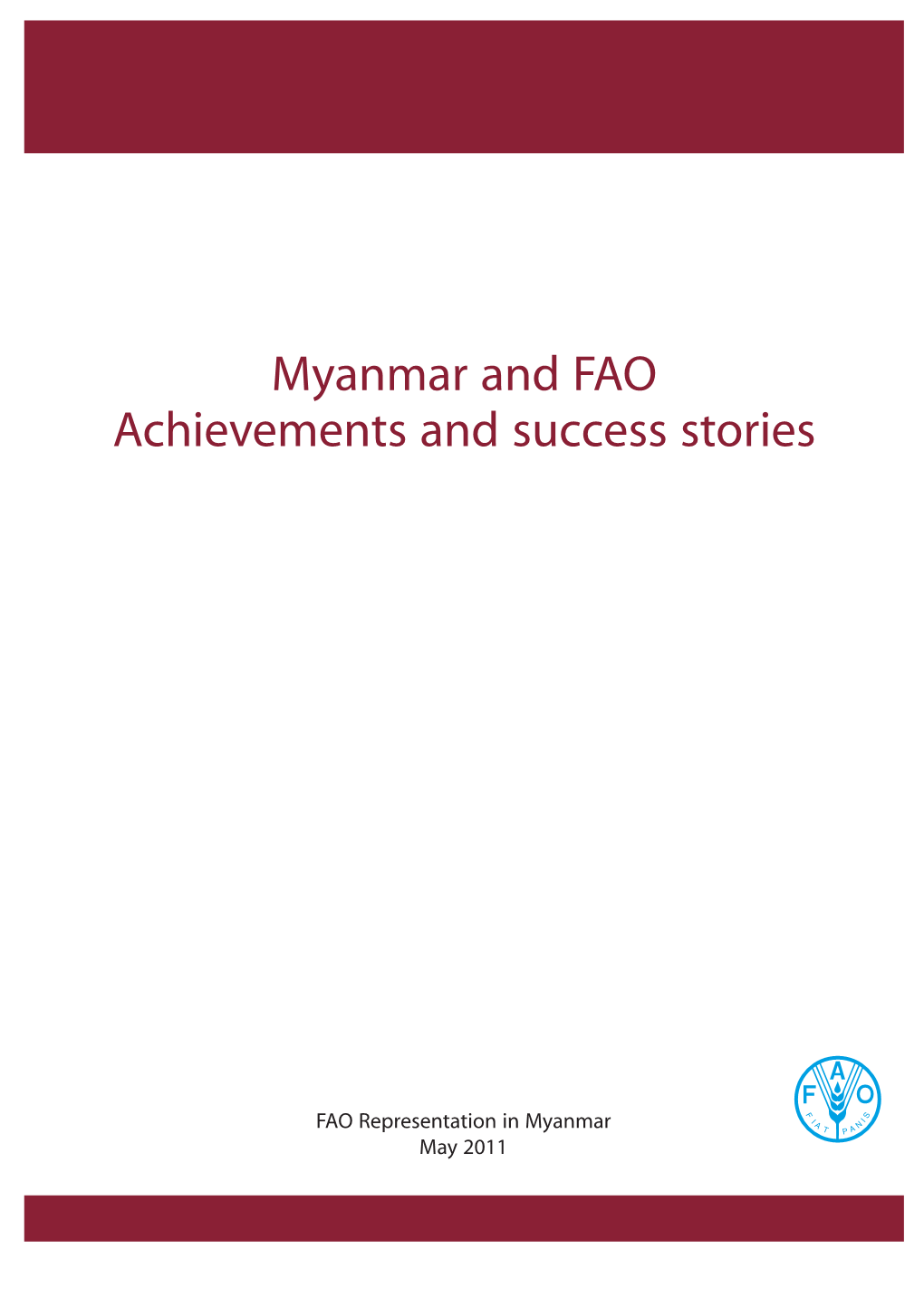 Myanmar and FAO Achievements and Success Stories