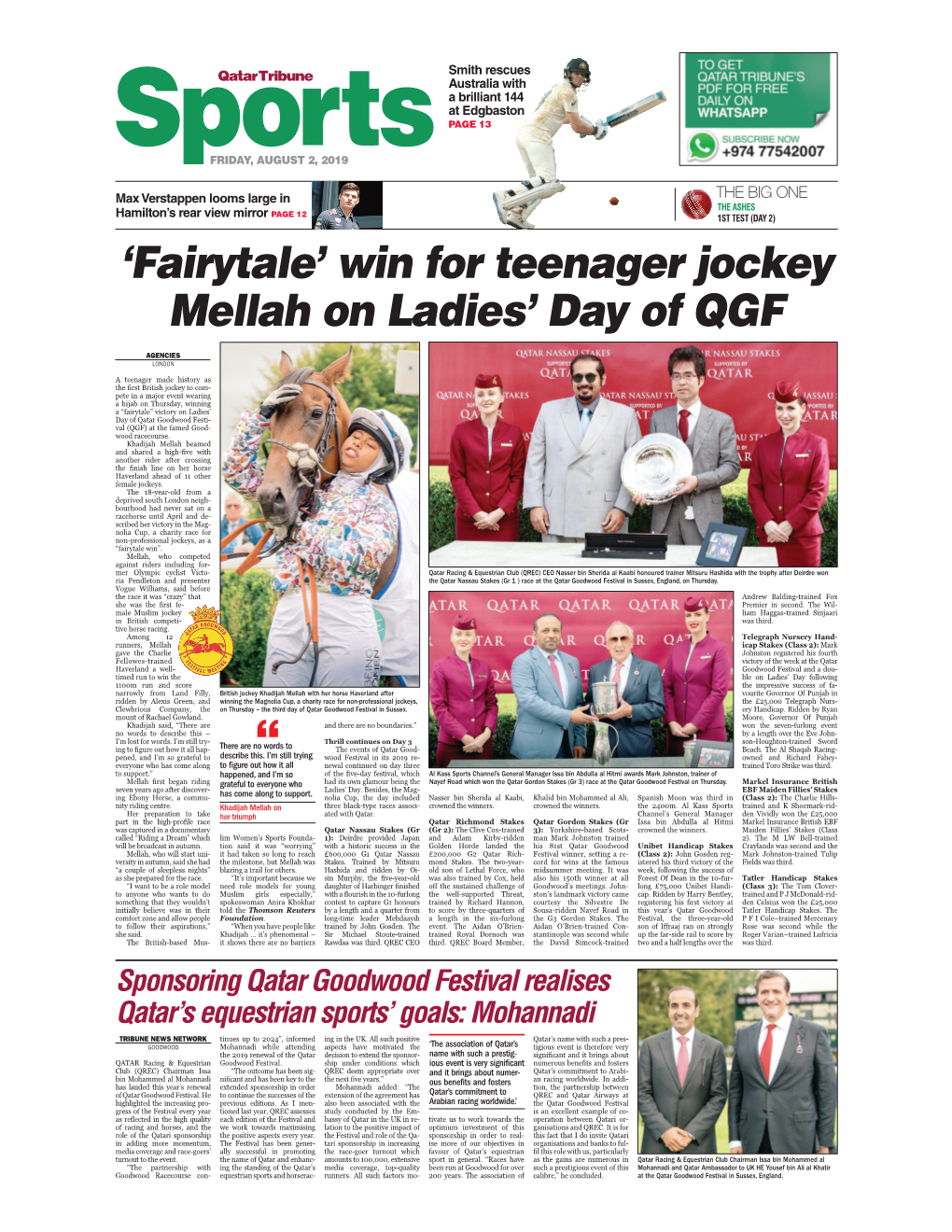 Win for Teenager Jockey Mellah on Ladies' Day Of