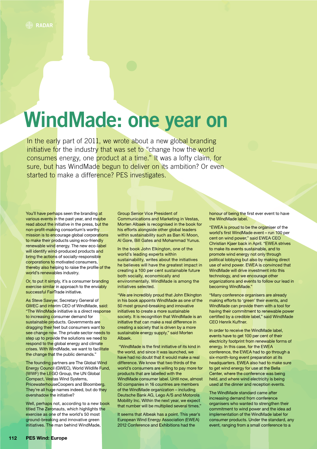 Windmade: One Year On