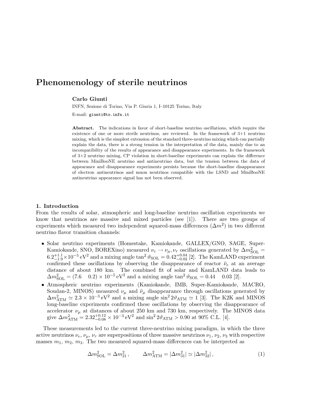 Phenomenology of Sterile Neutrinos