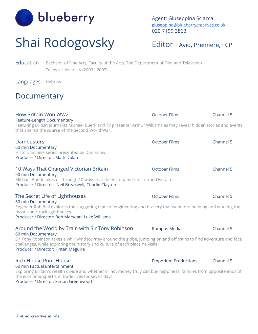 Shai Rodogovsky Editor A​ Vid, Premiere, FCP