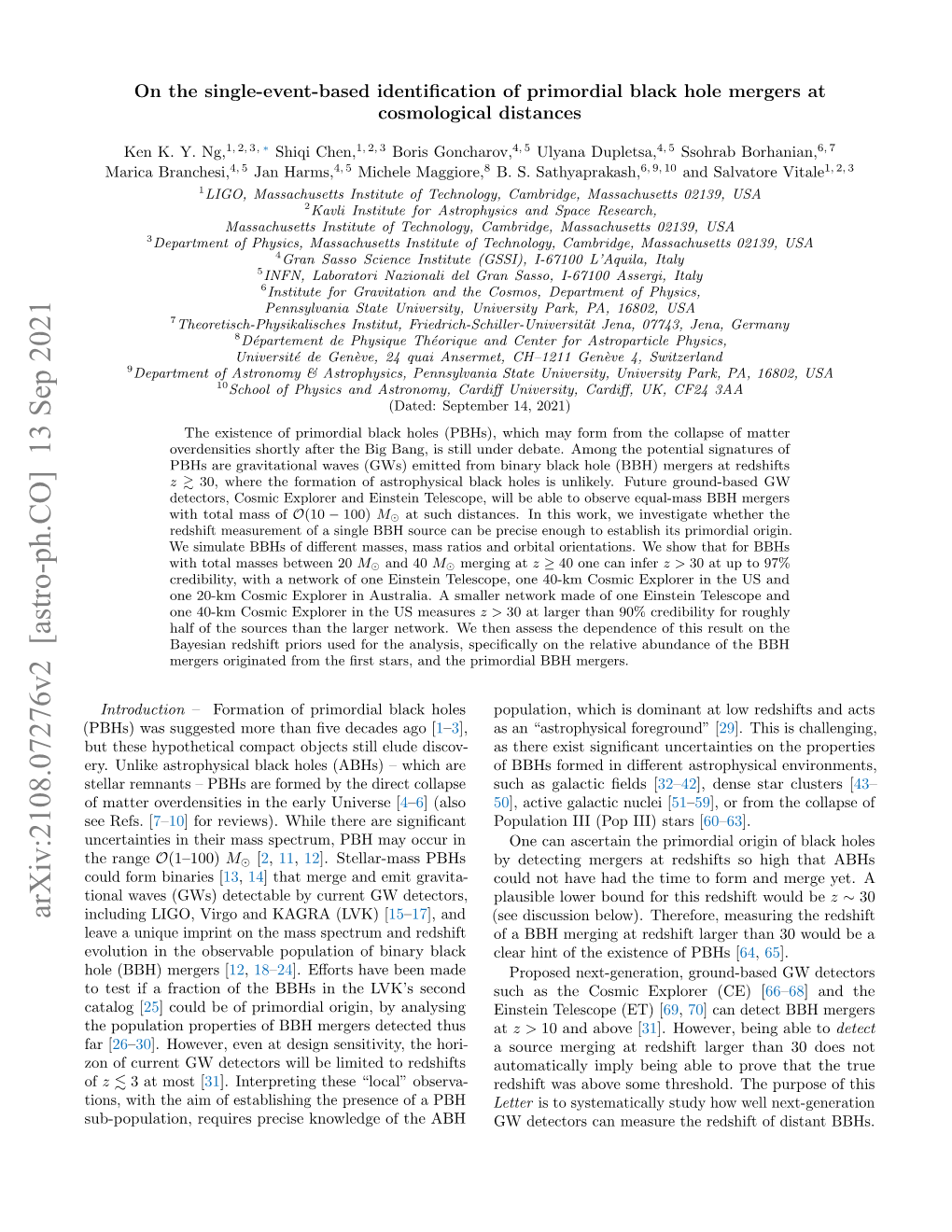 On the Single-Event-Based Identification of Primordial Black Hole Mergers at Cosmological Distances