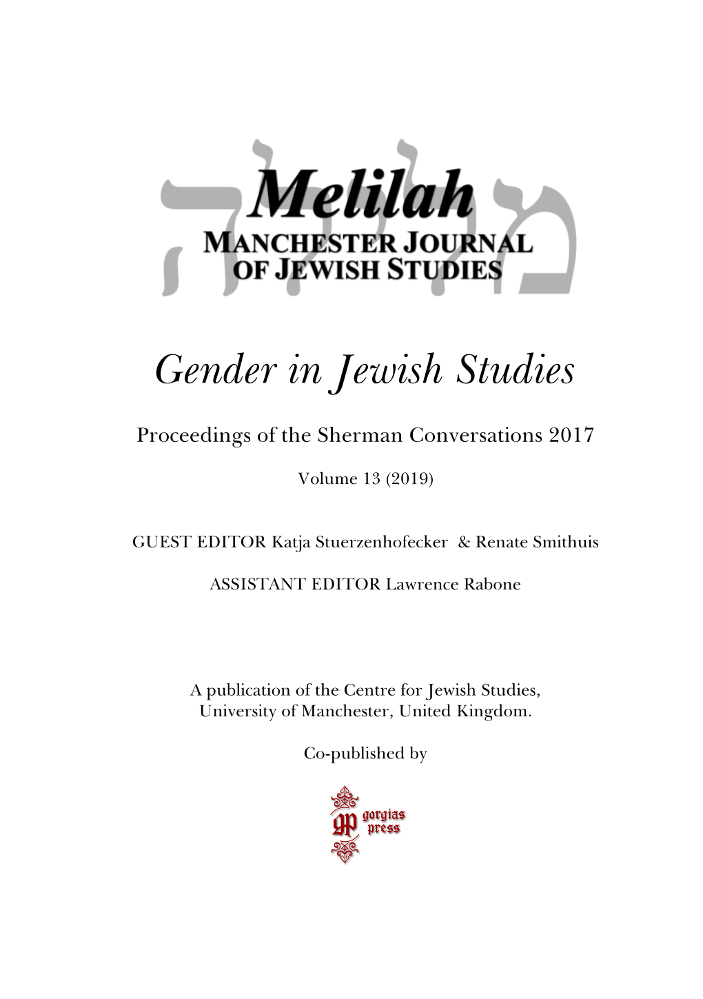 Gender in Jewish Studies