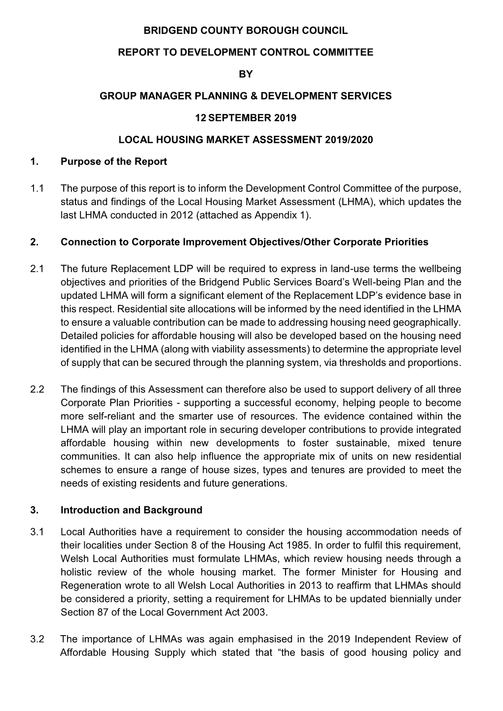 Local Housing Market Assessment 2019/2020