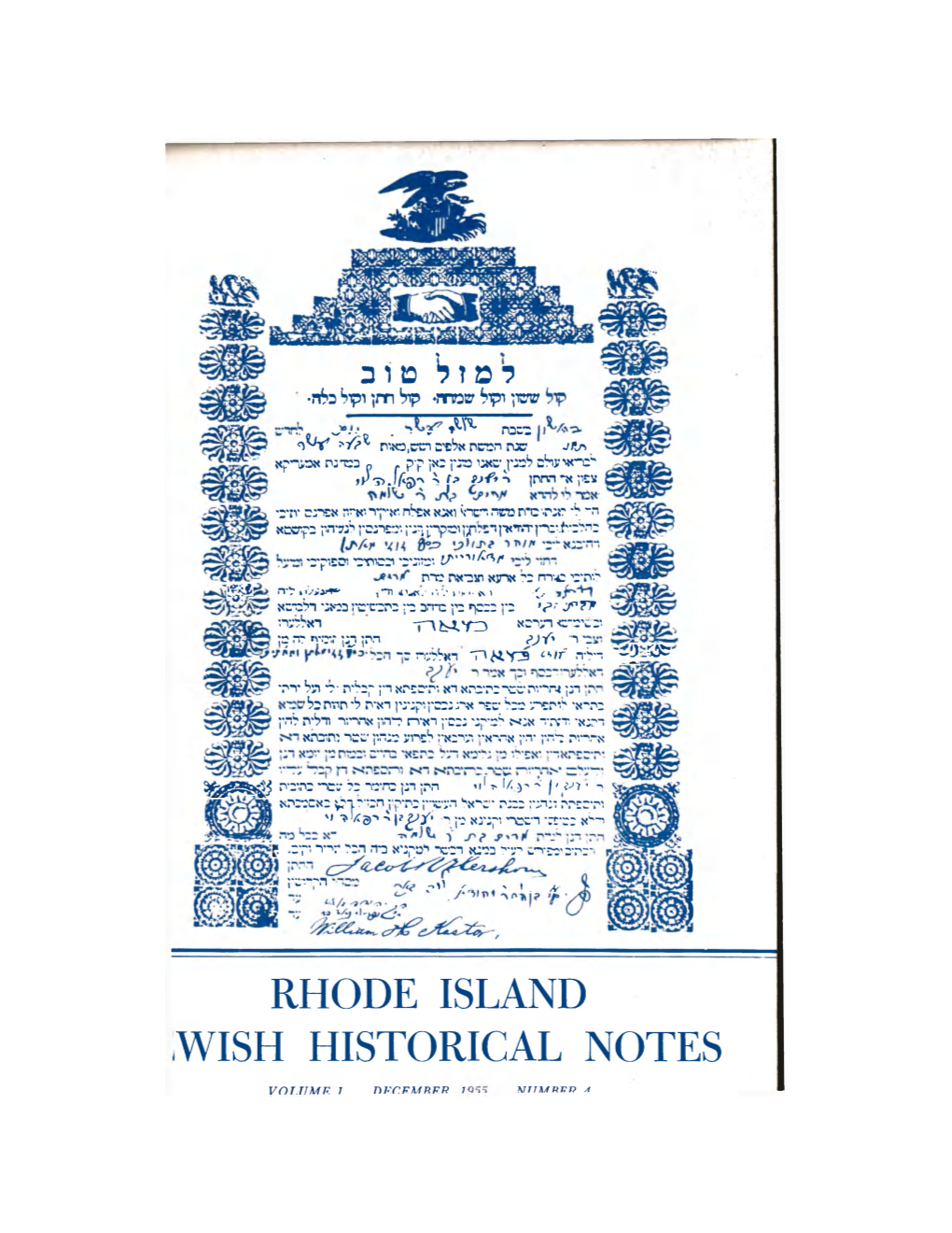 RHODE ISLAND WISH HISTORICAL NOTES VOT.T1MR 1 Durfmrfr 1Mtrmhpt? a CONTENTS