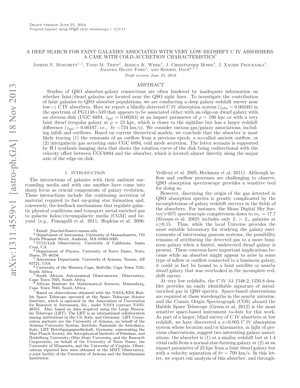 Arxiv:1311.4559V1 [Astro-Ph.GA] 18 Nov 2013 Od(