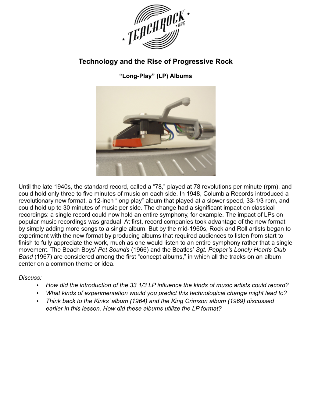 Technology and the Rise of Progressive Rock