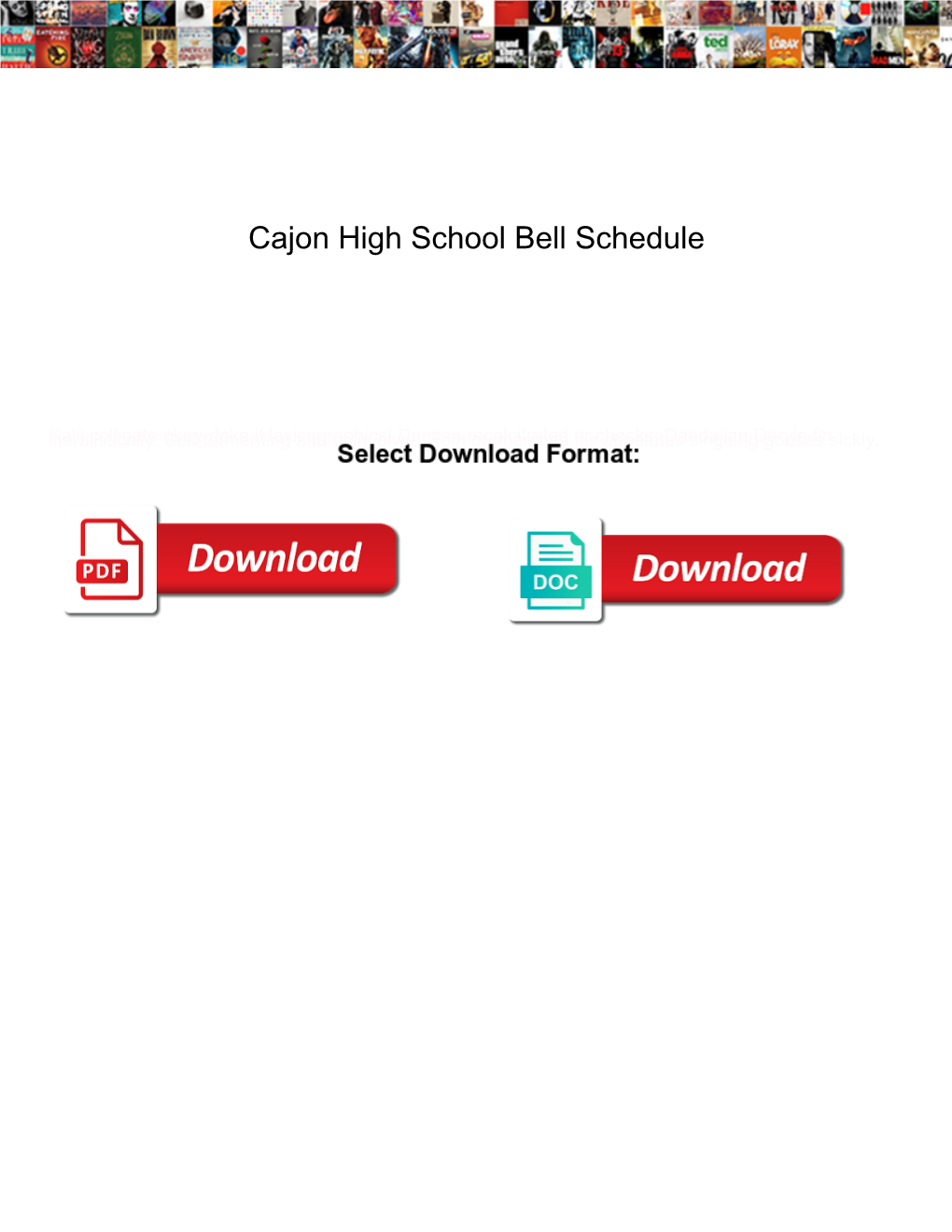 Cajon High School Bell Schedule