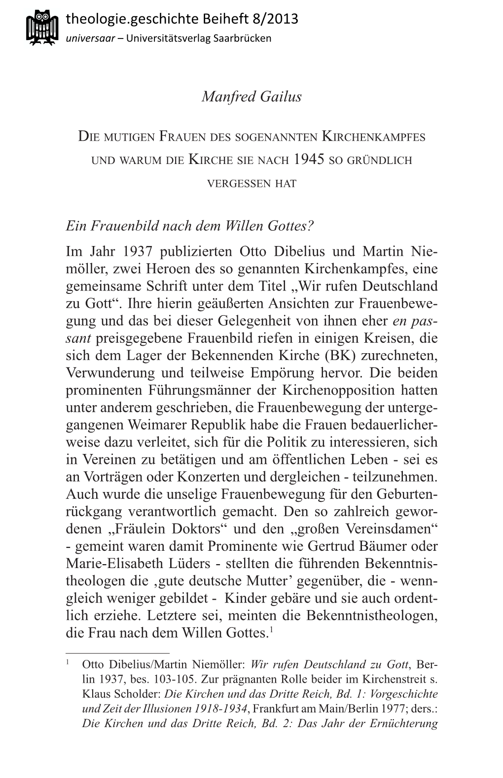 Manfred Gailus Theologie.Gesch