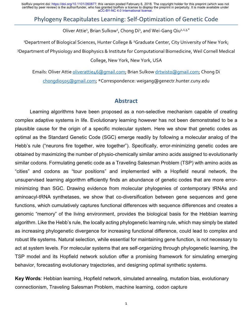 Phylogeny Recapitulates Learning: Self-Optimization of Genetic Code