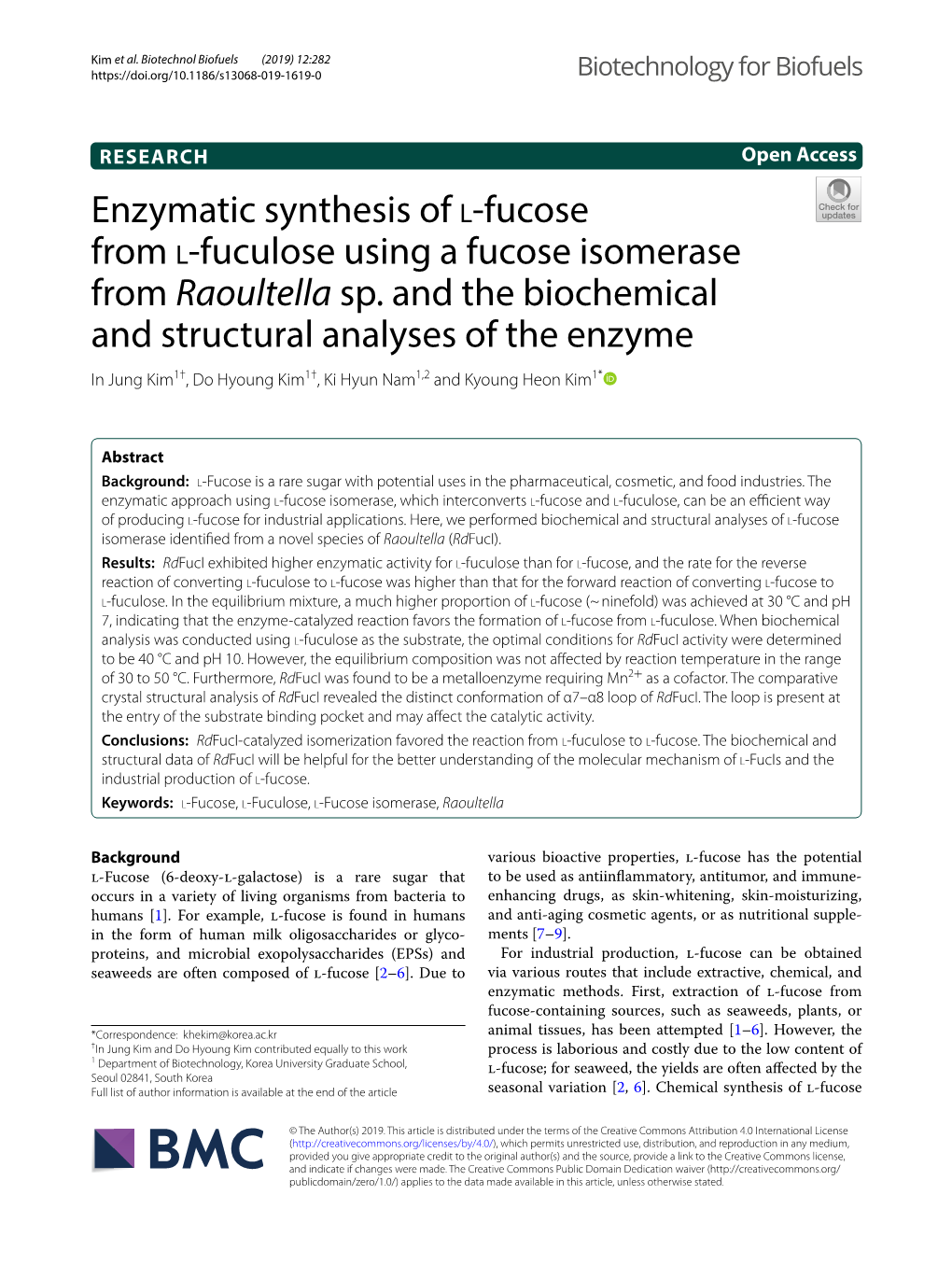 Enzymatic Synthesis of L-Fucose from L-Fuculose Using a Fucose Isomerase