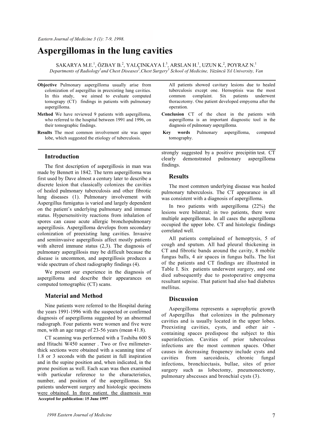 Aspergillomas in the Lung Cavities