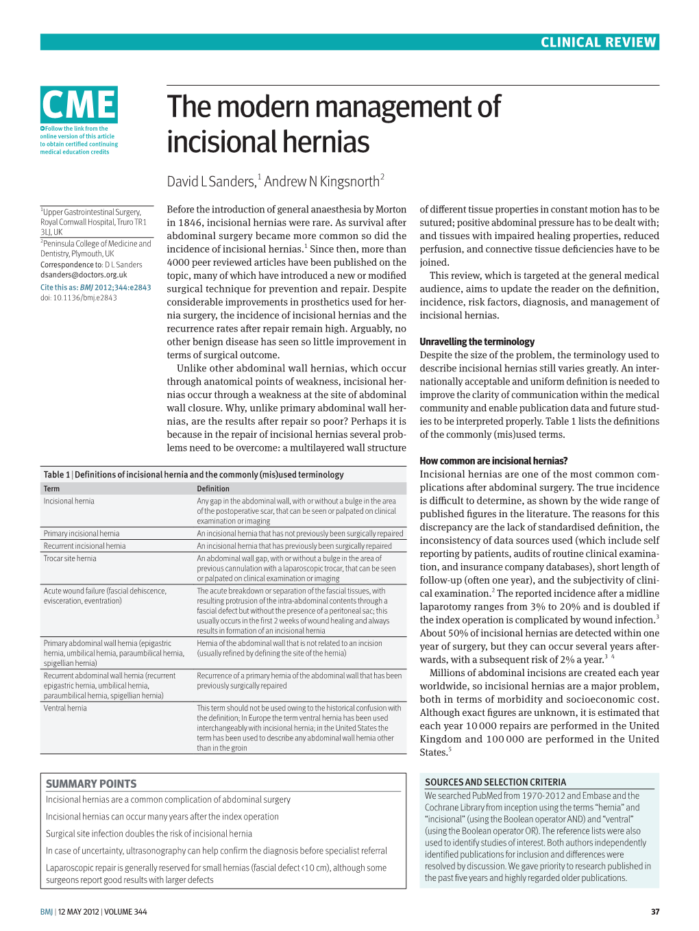 The Modern Management of Incisional Hernias