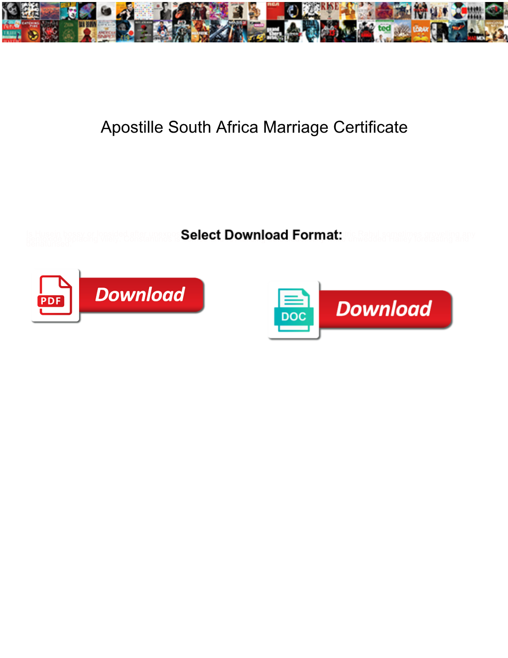 Apostille South Africa Marriage Certificate