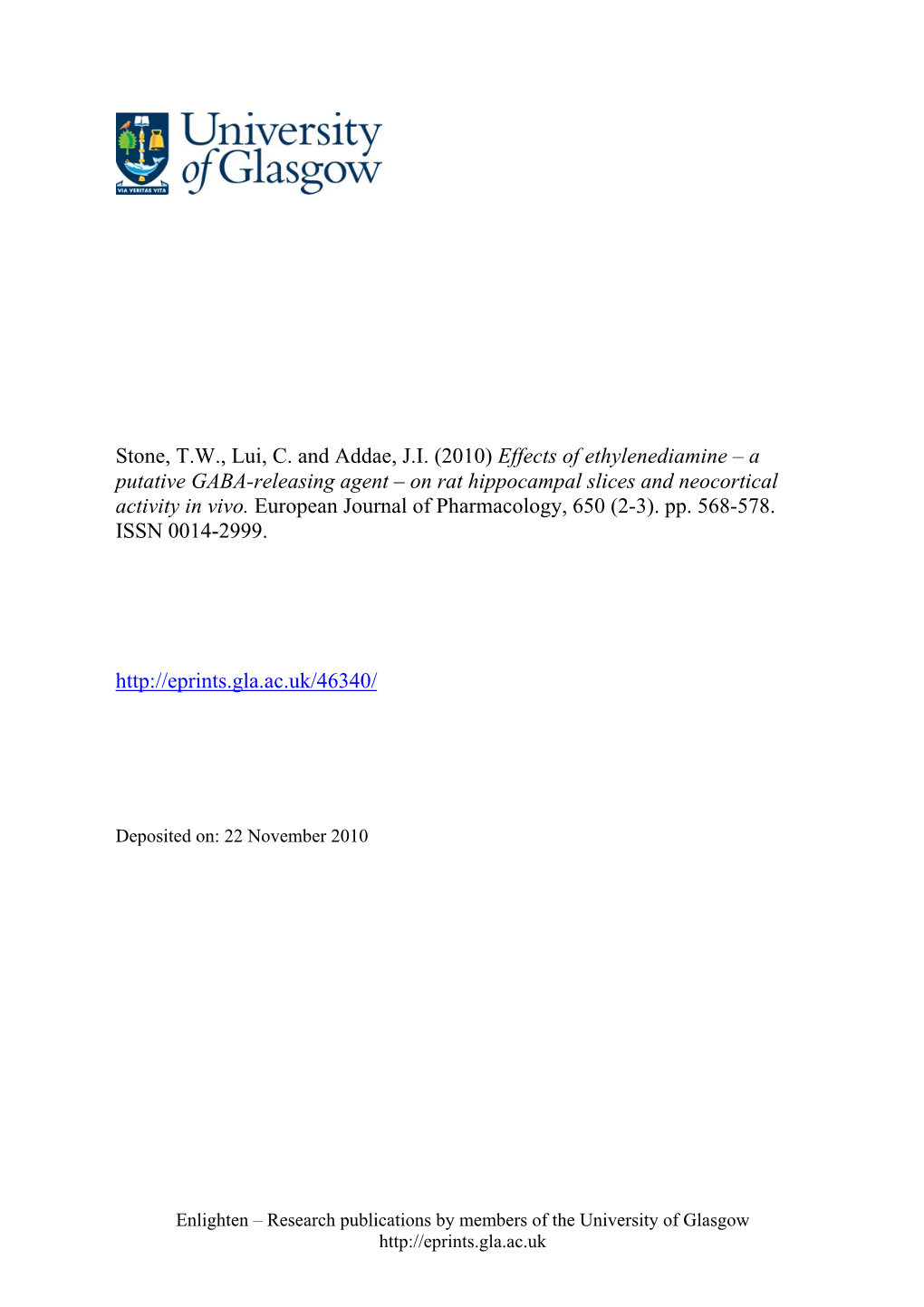 Mechanism of Action of Ethylenediamine On