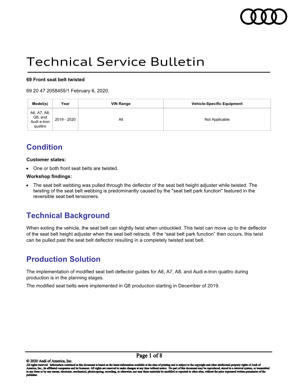 Condition Technical Background Production Solution