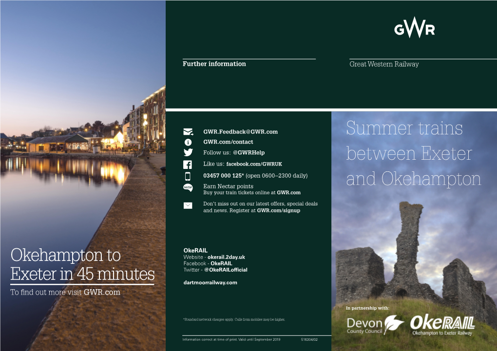 Summer Trains Between Exeter and Okehampton