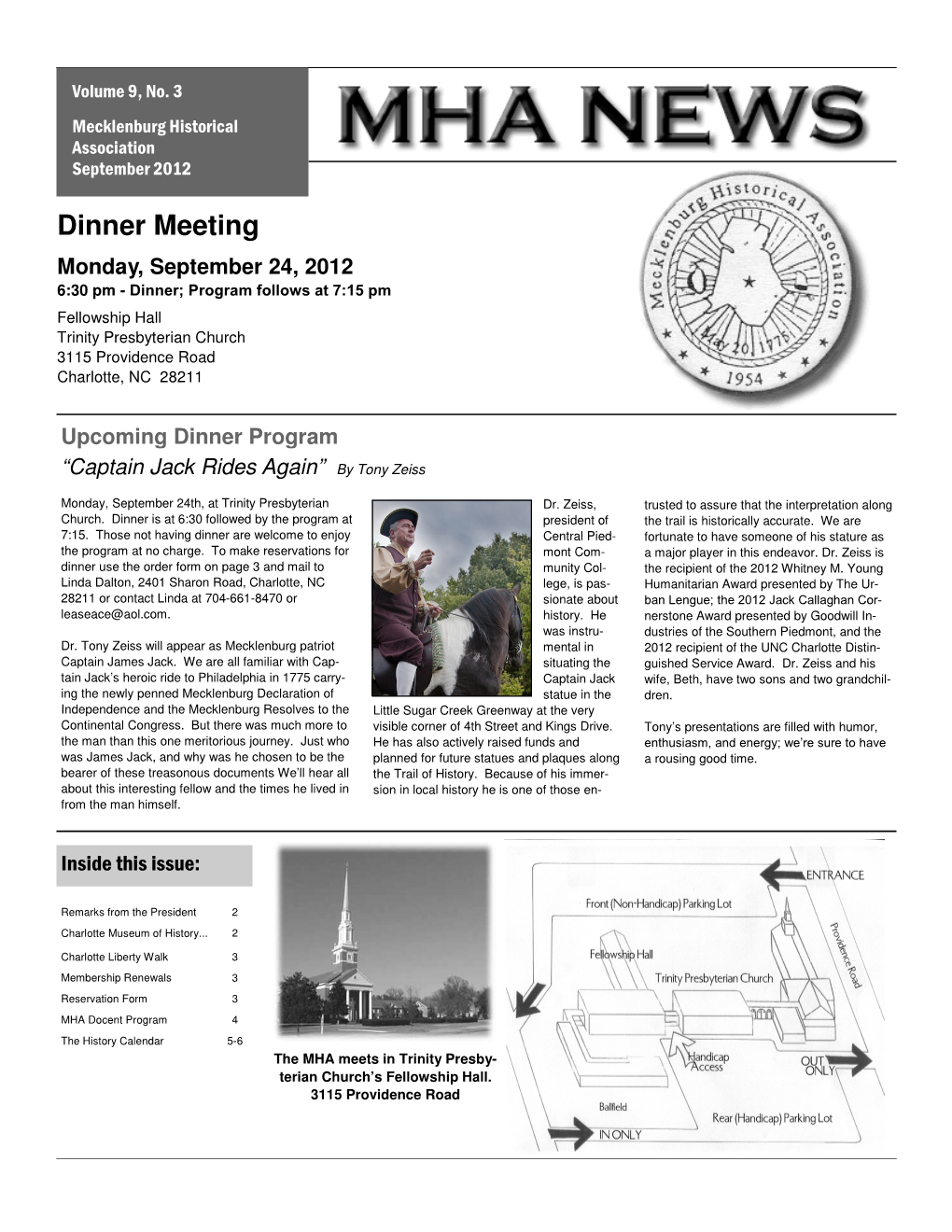 2012 September Newsletter