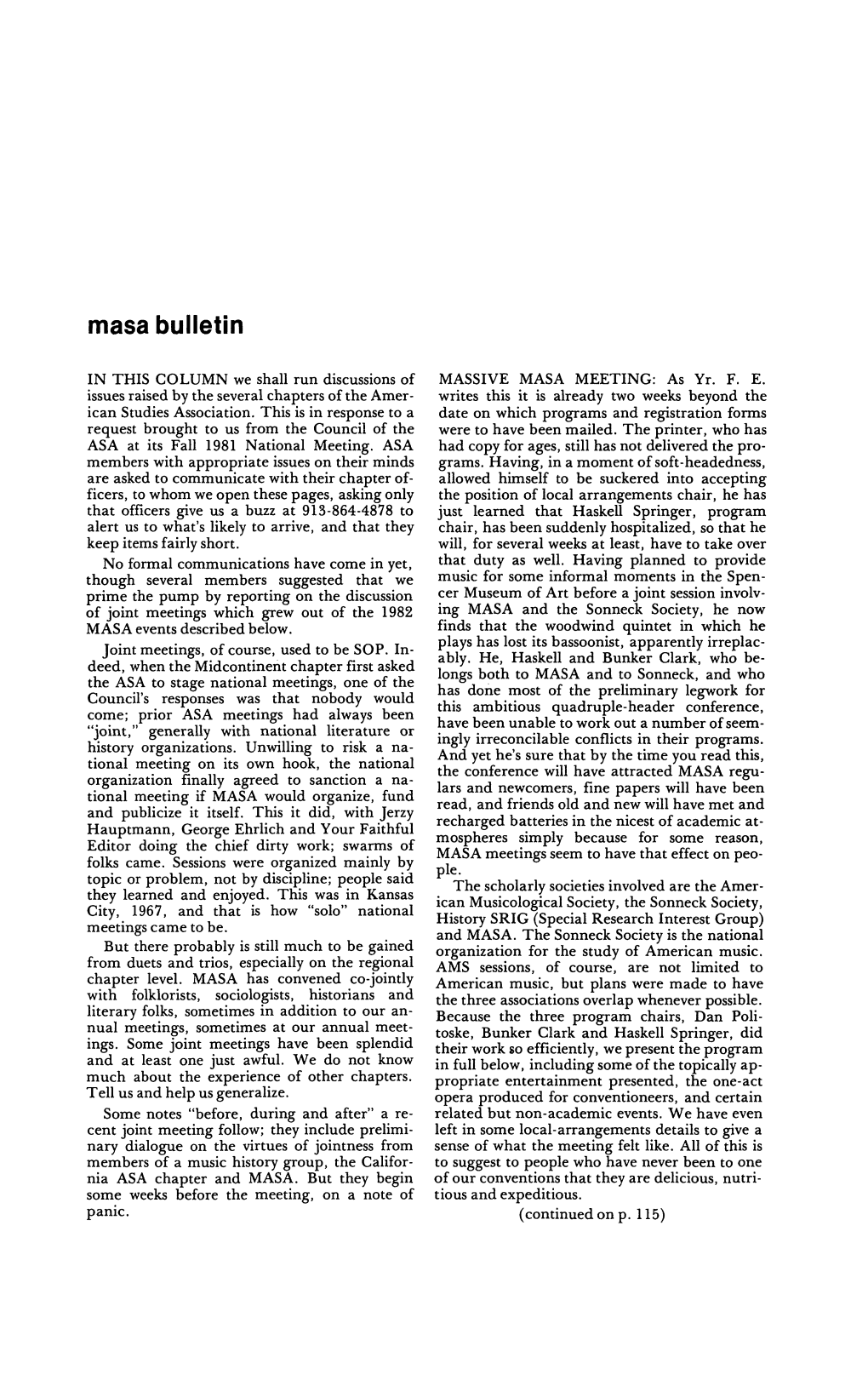 Masa Bulletin