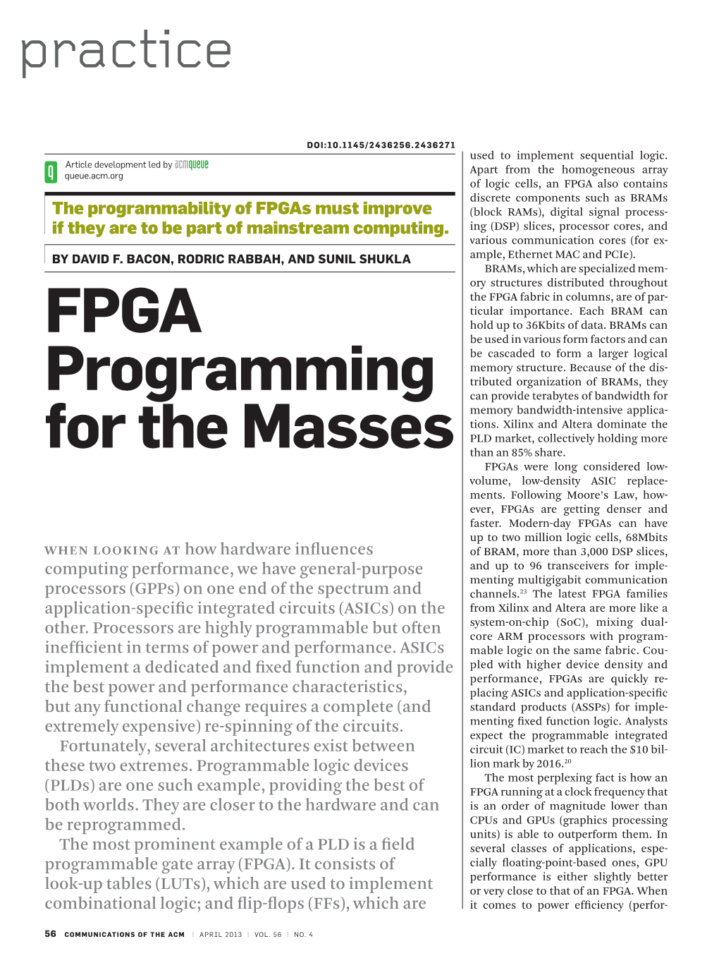 FPGA Programming for the Masses