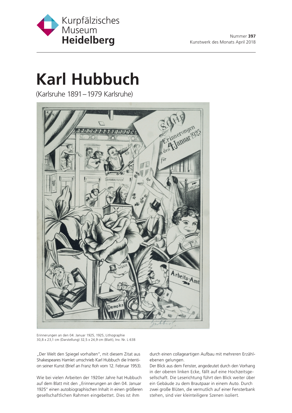 Karl Hubbuch (Karlsruhe 1891 – 1979 Karlsruhe)