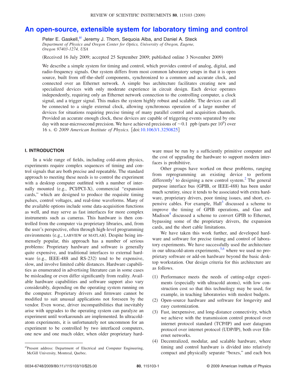 An Open-Source, Extensible System for Laboratory Timing and Control Peter E