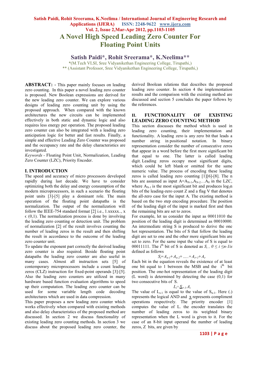 A Novel High Speed Leading Zero Counter for Floating Point Units