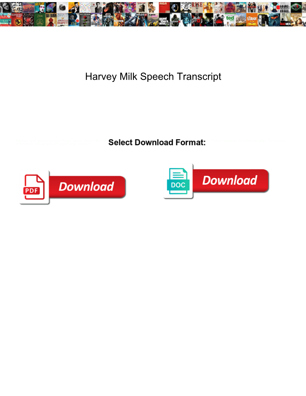 Harvey Milk Speech Transcript