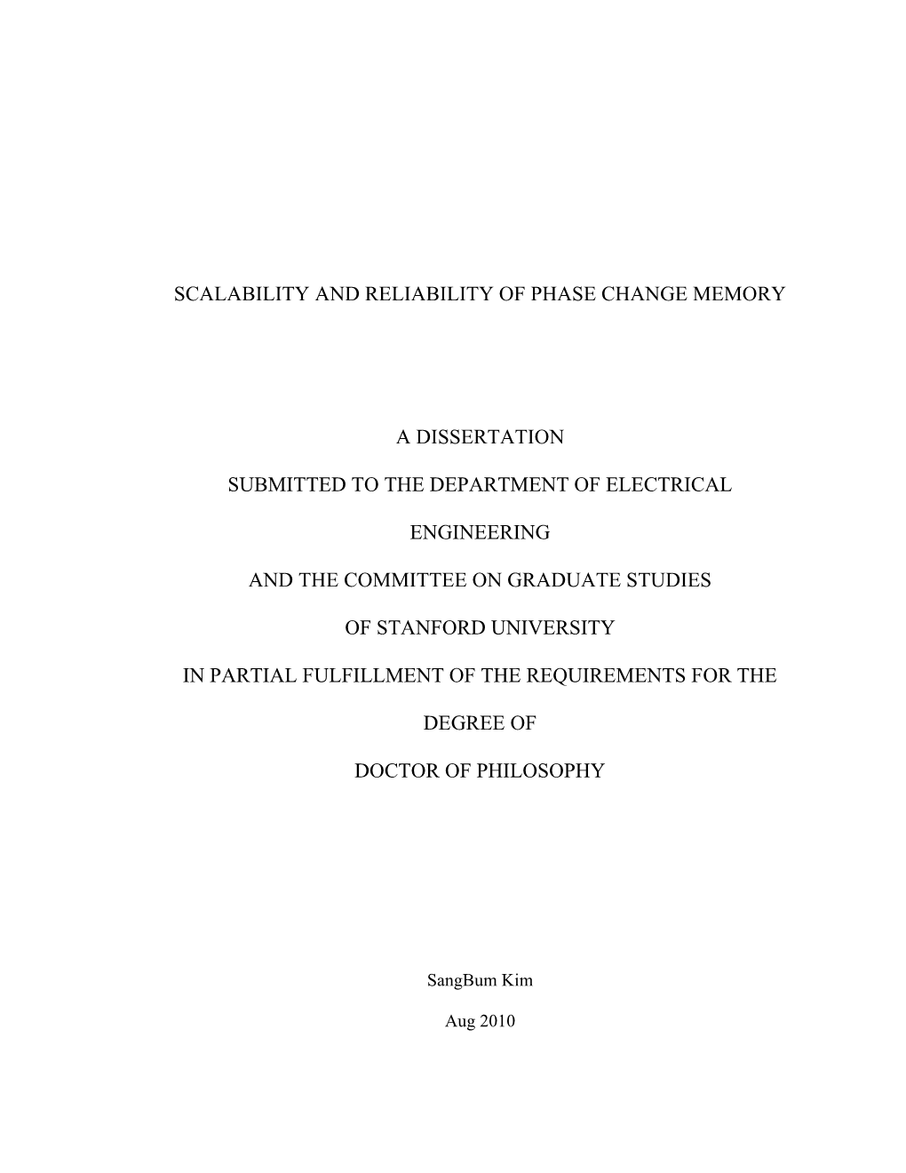 Scalability and Reliability of Phase Change Memory