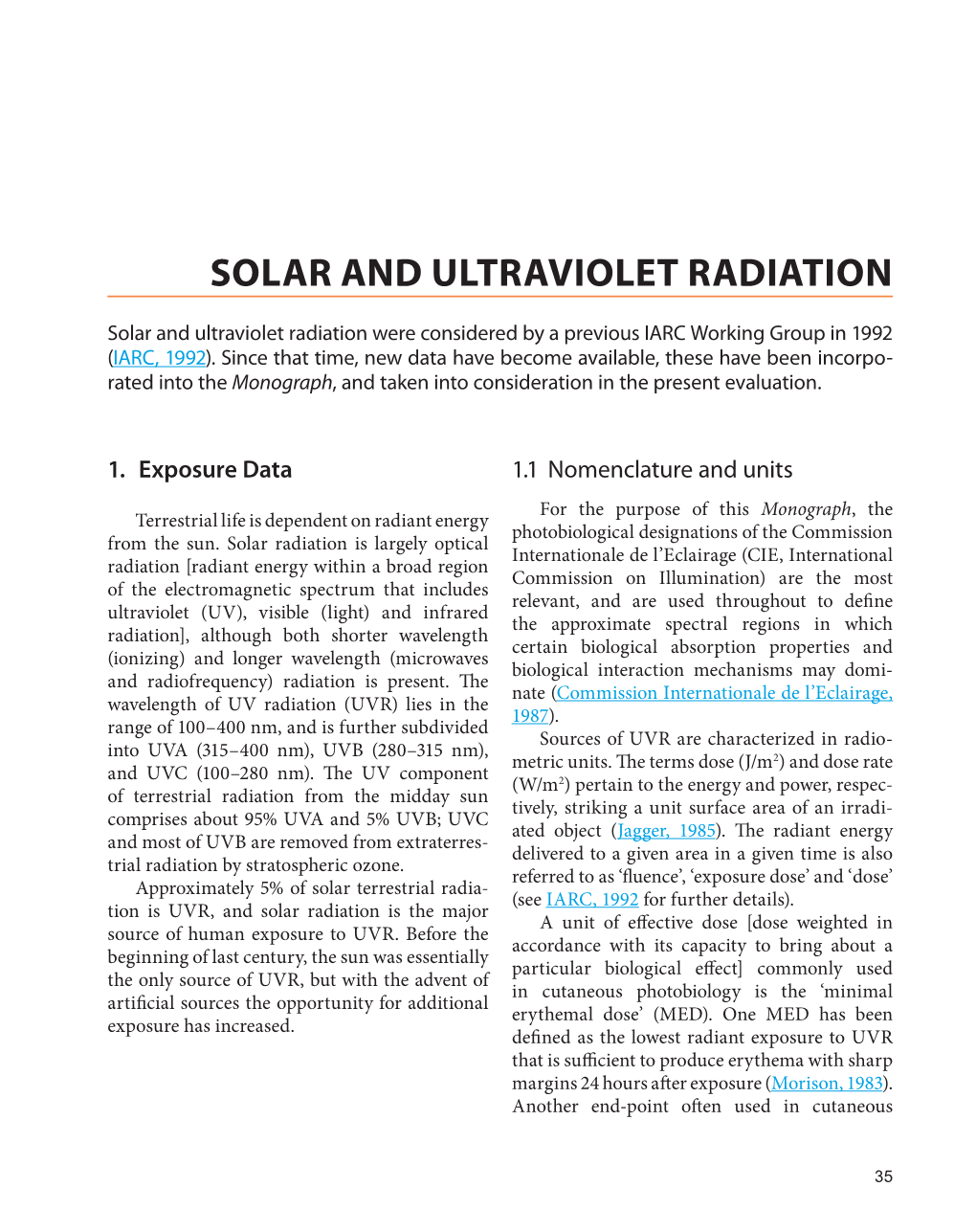 Solar and Ultraviolet Radiation