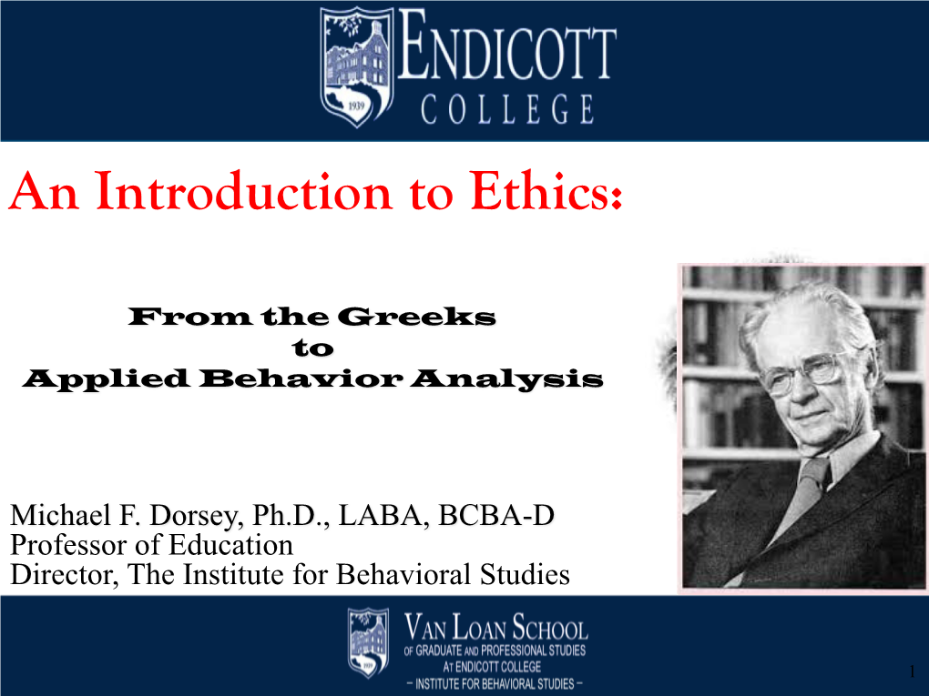 An Introduction to Ethics