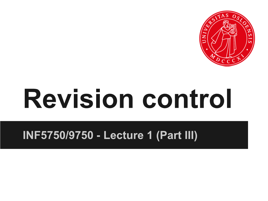 INF5750/9750 - Lecture 1 (Part III) Problem Area