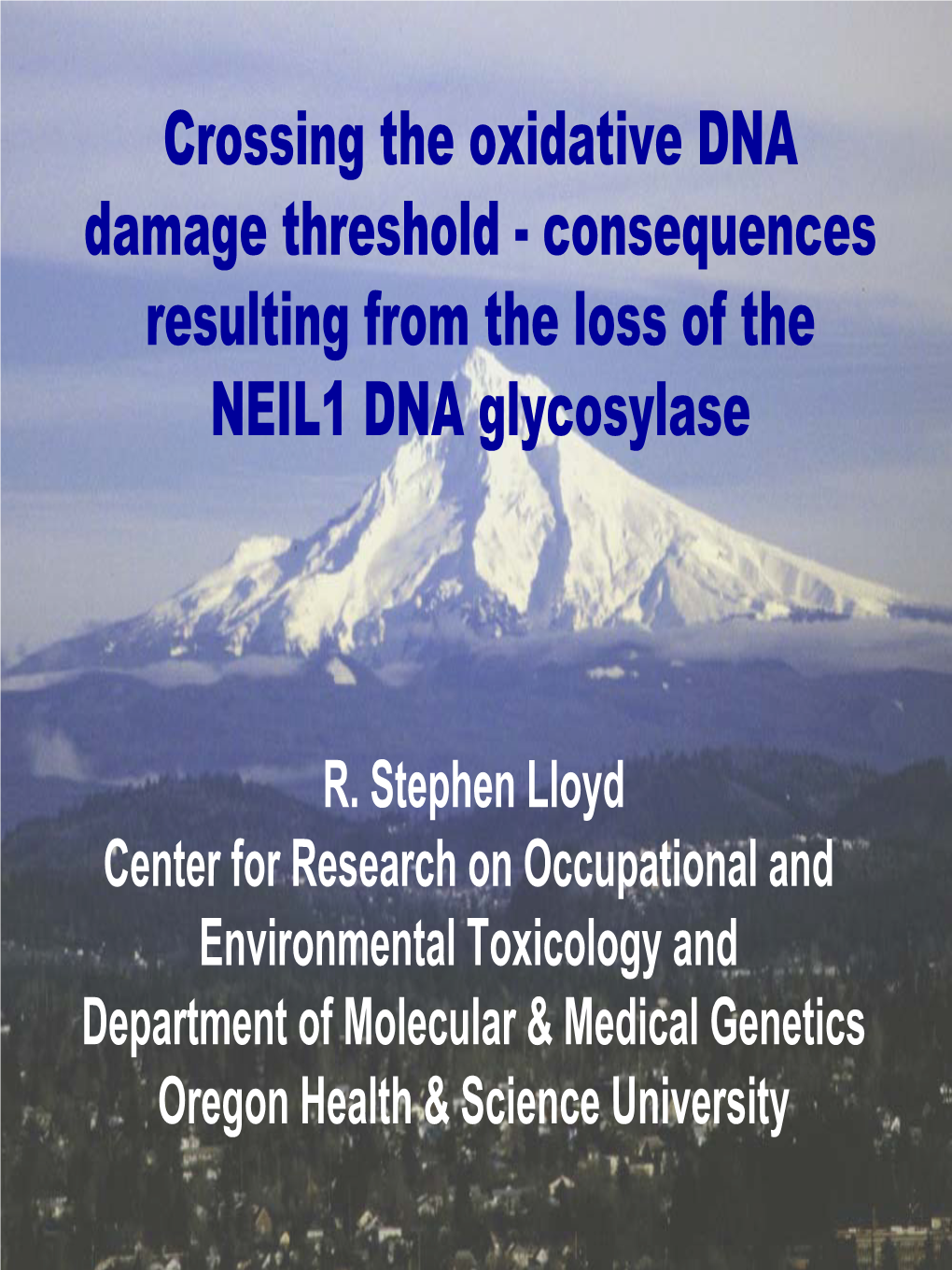 Consequences Resulting from the Loss of the NEIL1 DNA Glycosylase