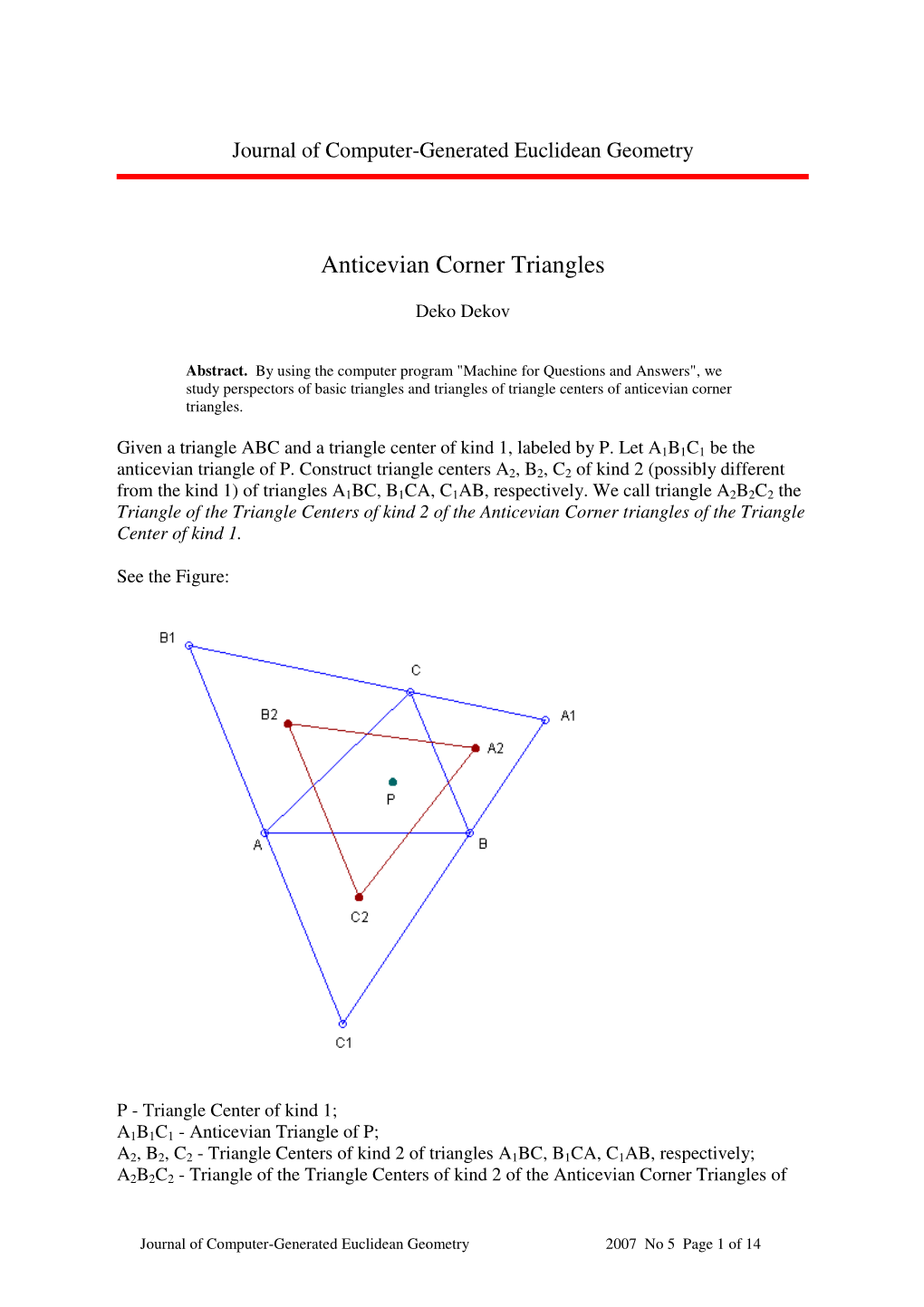 Deko Dekov, Anticevian Corner Triangles PDF, 101