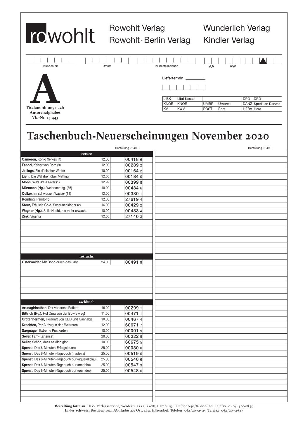 Taschenbuch-Neuerscheinungen November 2020