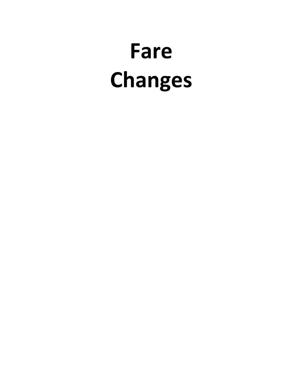 Fare Changes