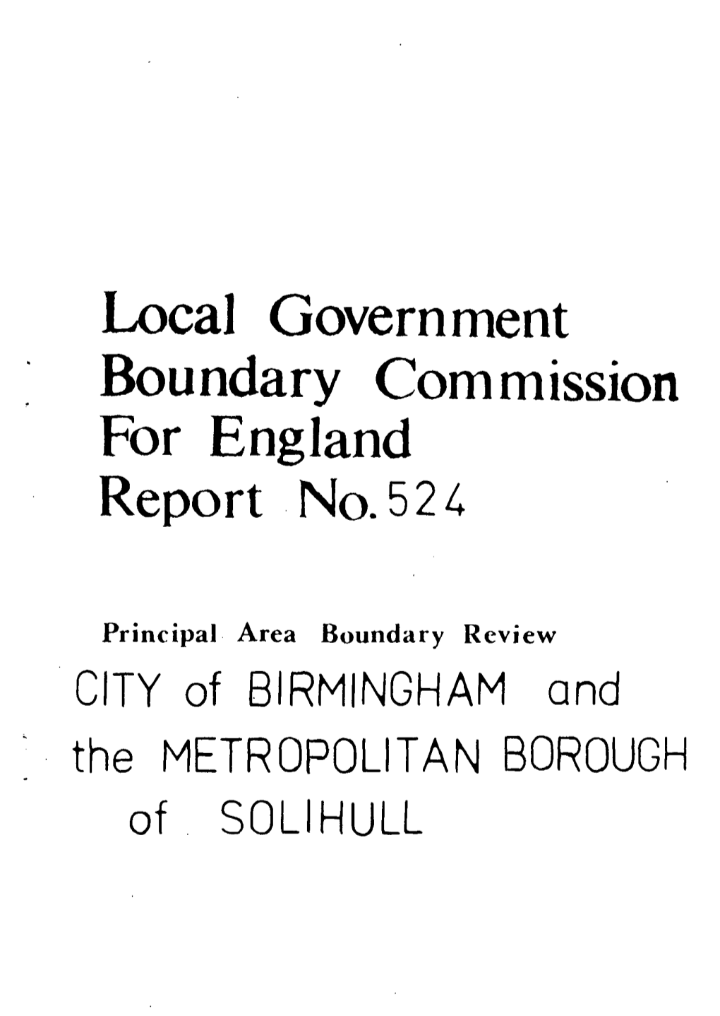 Local Government Boundary Commission for England Report No