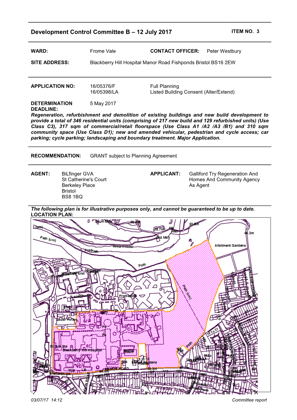 Blackberry Hill Hospital Manor Road Fishponds Bristol BS16 2EW