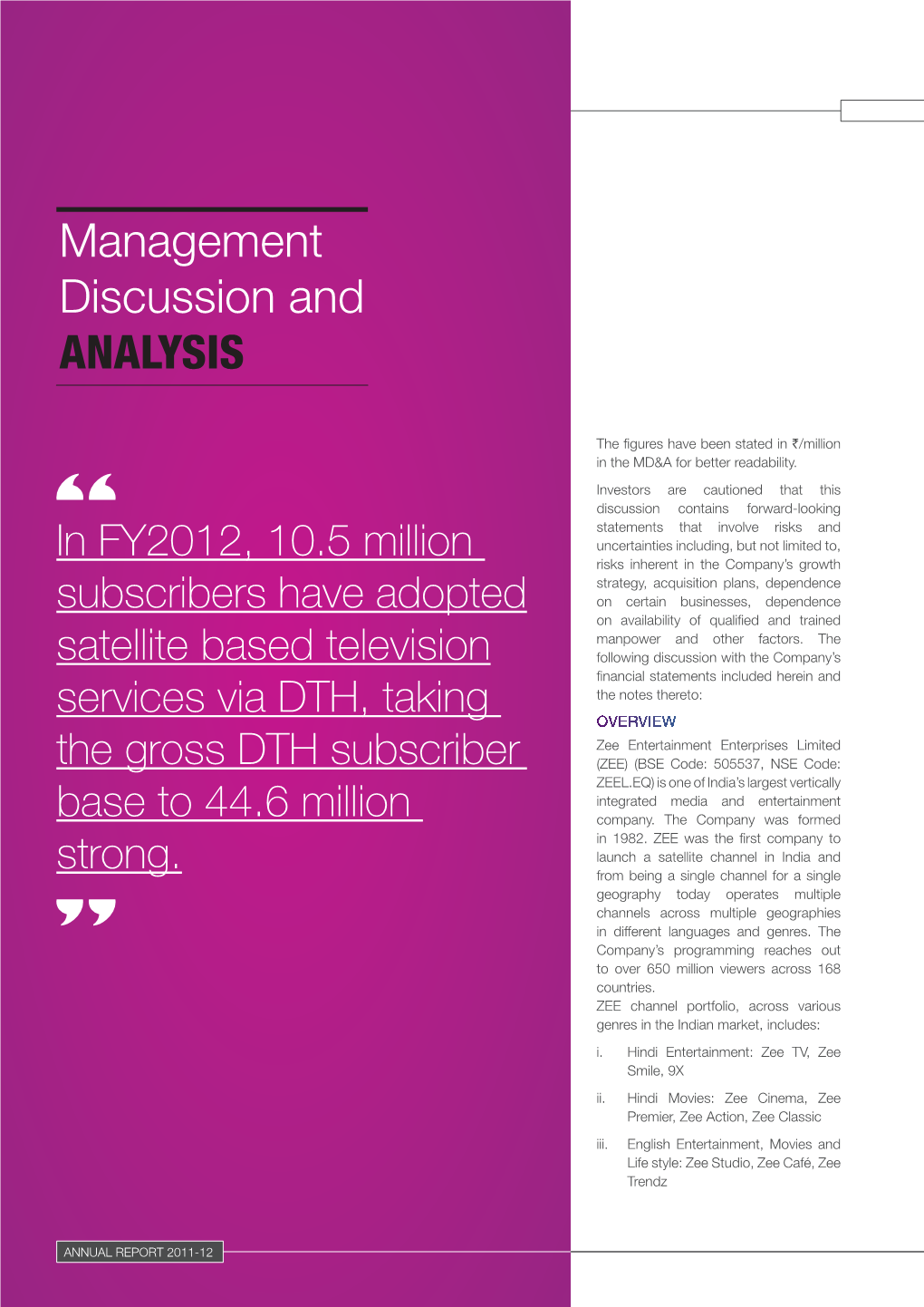 Management Discussion and ANALYSIS