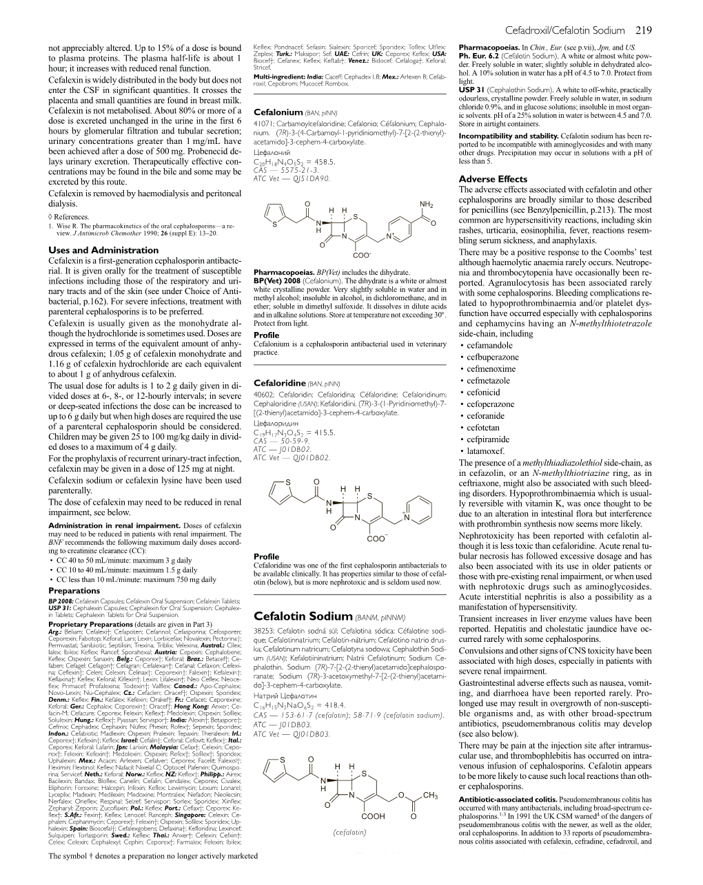 Cefalotin Sodium(BANM, Pinnm)