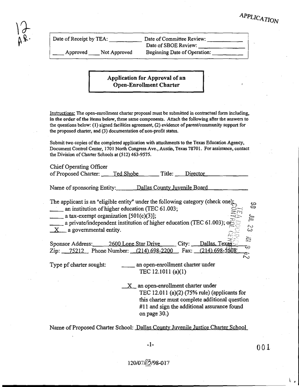 Dallas County Juvenile Justice Charter School