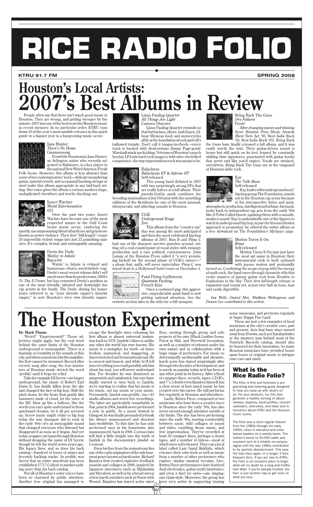 2007'S Best Albums in Review